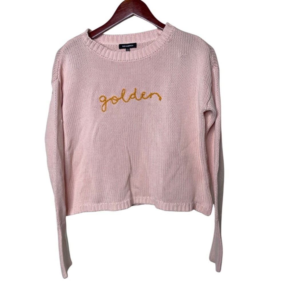 525 America Cotton Knit Blush Pink “Golden” Sweater sz S